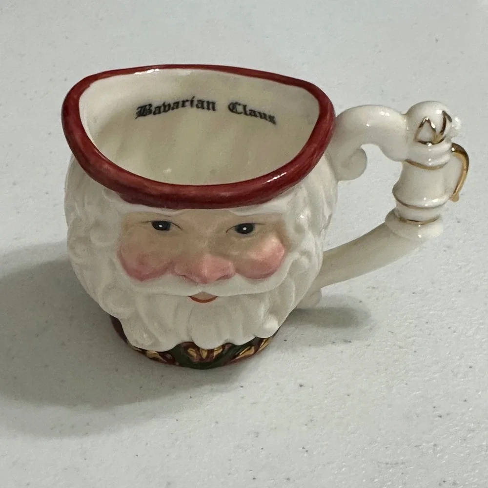Bavarian Claus Santa Figural Ceramic Teapot & Mug Set Christmas Seasonal Decor - Picture 2 of 9